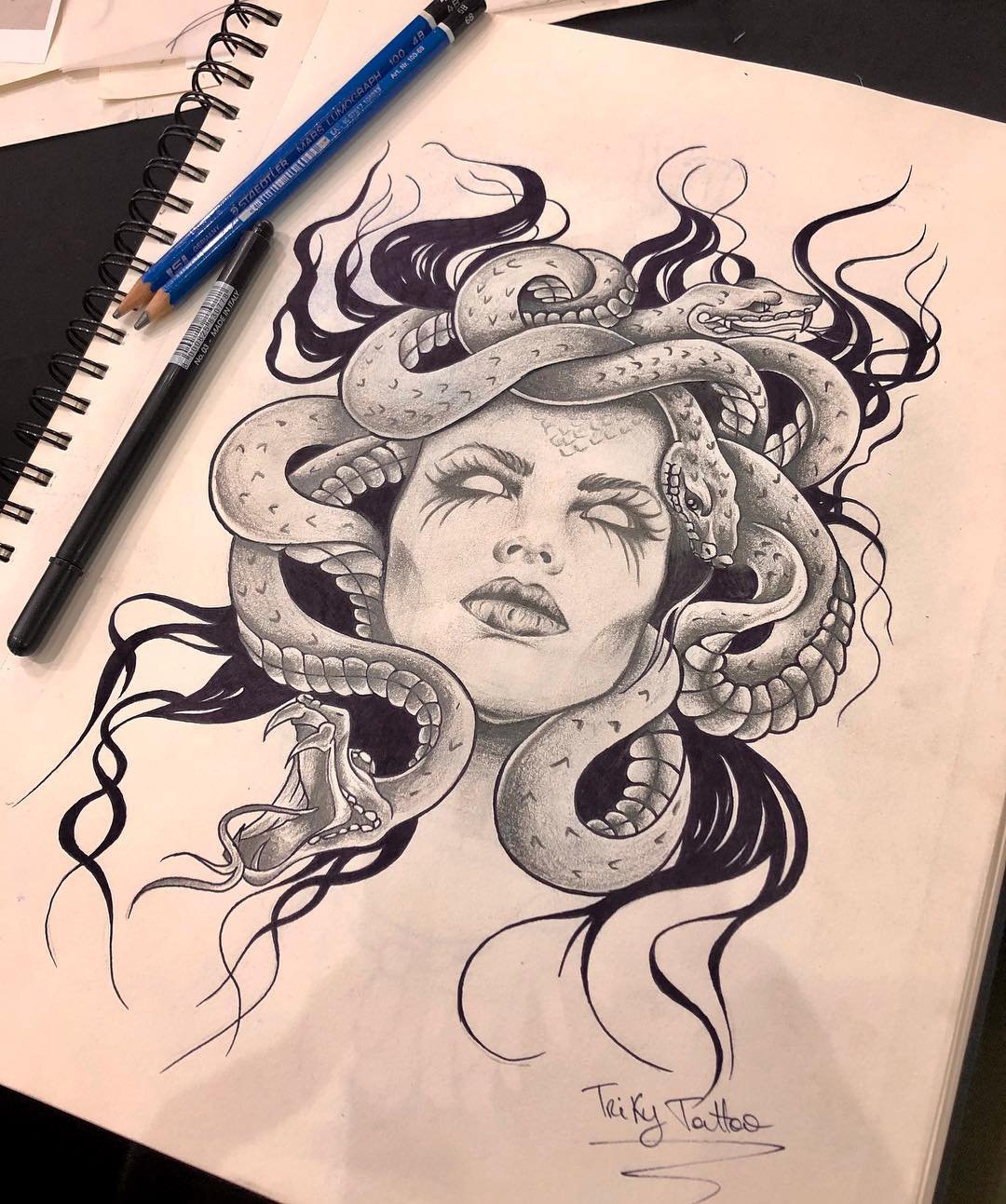 Medusa Drawing Sketc. 