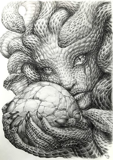 390x550 medusa pencil drawing posters - Medusa Drawing
