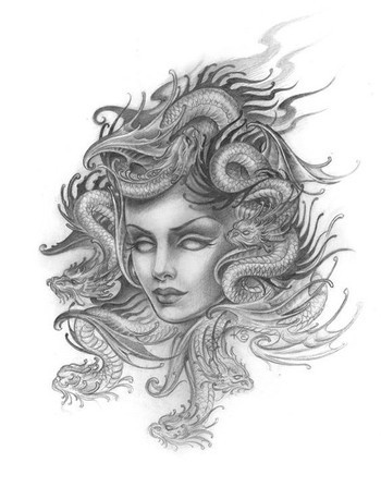 350x447 medusa drawing discovered - Medusa Drawing
