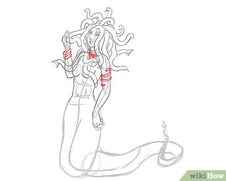 460x368 how to draw medusa steps - Medusa Face Drawing