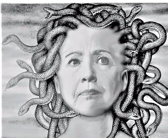 578x475 medusa clinton face swap online - Medusa Face Drawing
