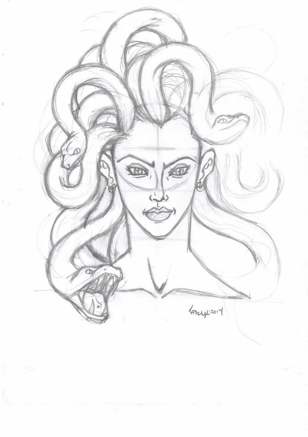 1024x1449 medusa drawing free download - Medusa Face Drawing