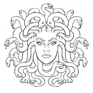 Medusa Face Drawing at PaintingValley.com | Explore collection of ...