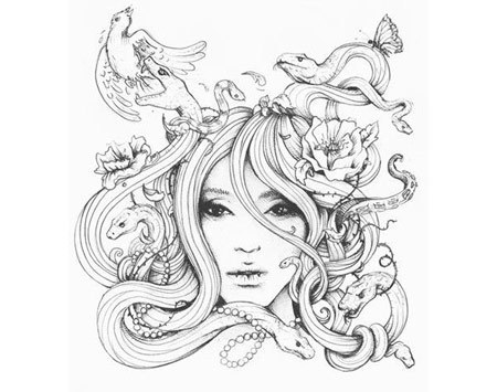 450x355 top medusa tattoo designs - Medusa Face Drawing