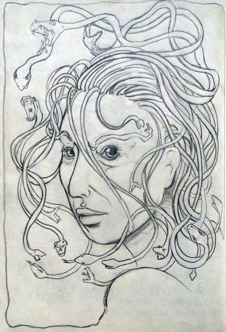 Medusa Face Drawing at PaintingValley.com | Explore collection of ...