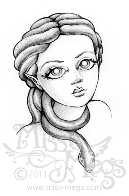 429x650 beauty of the medusa - Medusa Face Drawing