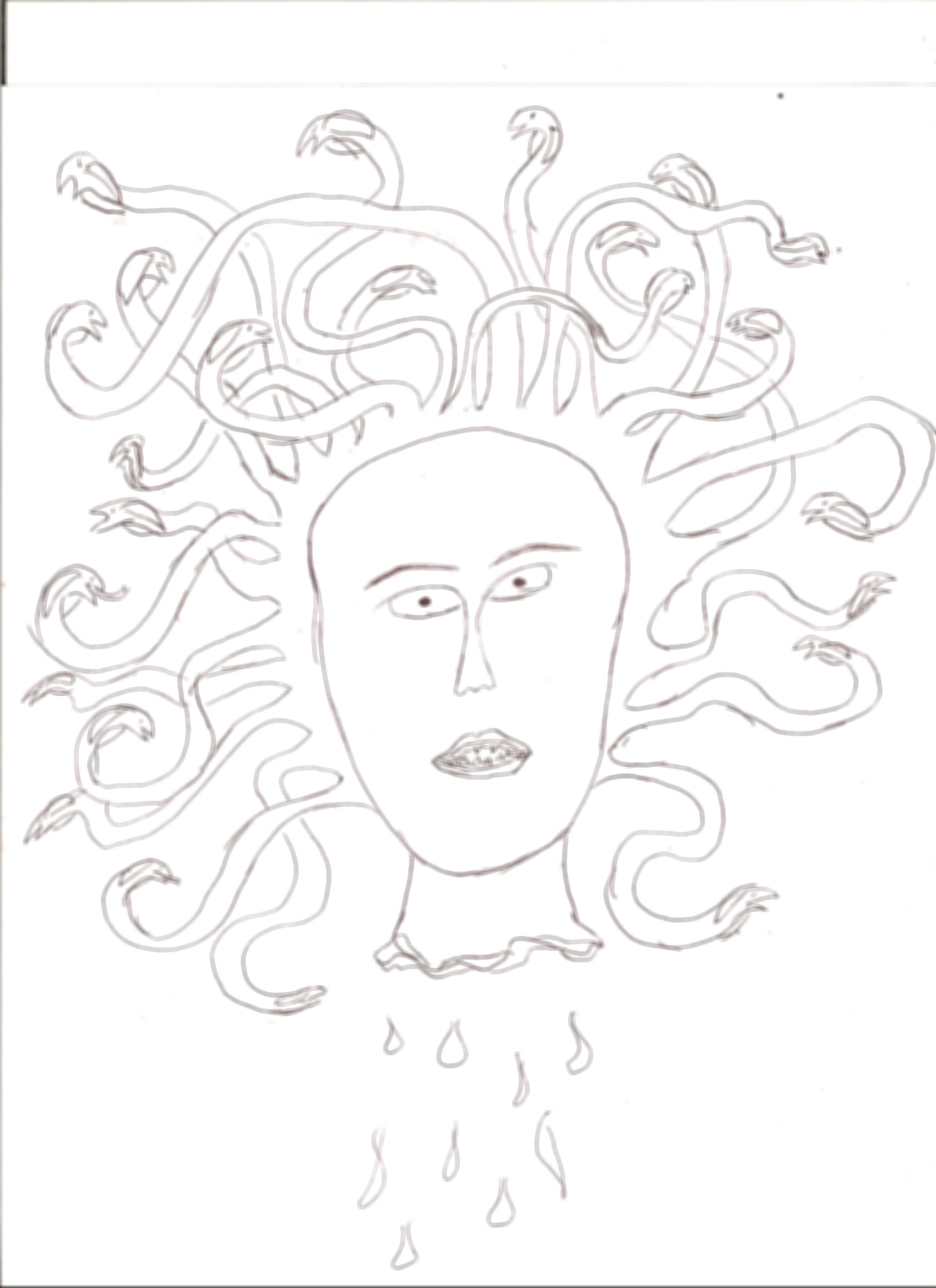 1700x2340 How To Draw Madusa's Head!!! Steps - Medusa Head Drawing