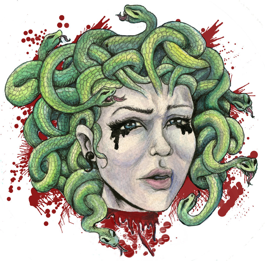 Medusa Head Drawing. 