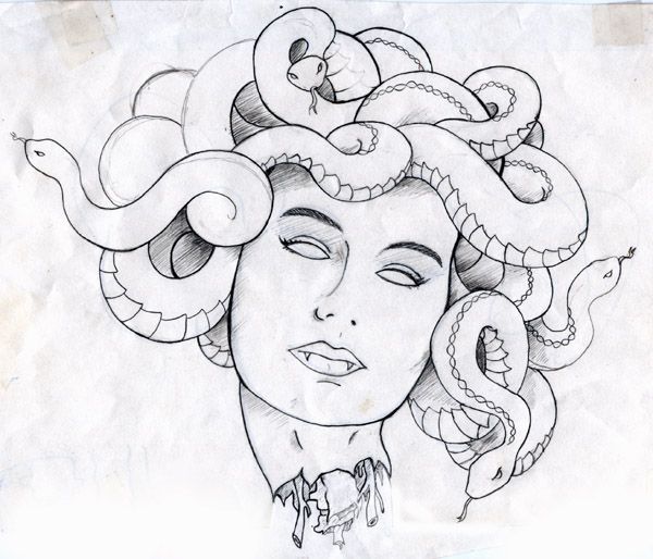 Medusa Drawing Easy For Free Download - Medusa Head Drawing. 