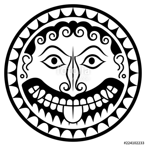 500x500 Ancient Greece Shield With Gorgon Medusa Head Stock Image - Medusa Head Drawing