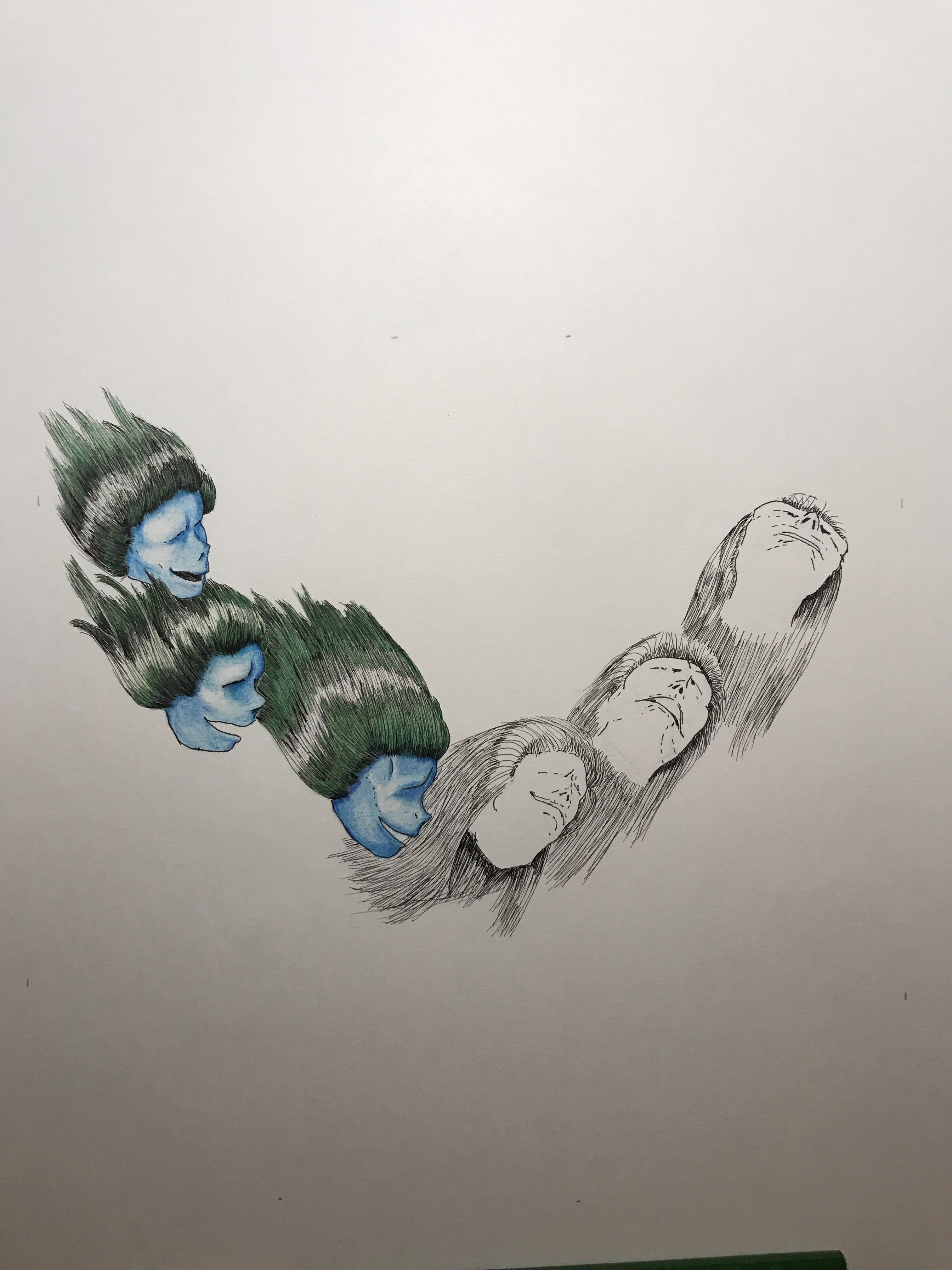 3024x4032 Flying Medusa Head Wip Drawing - Medusa Head Drawing