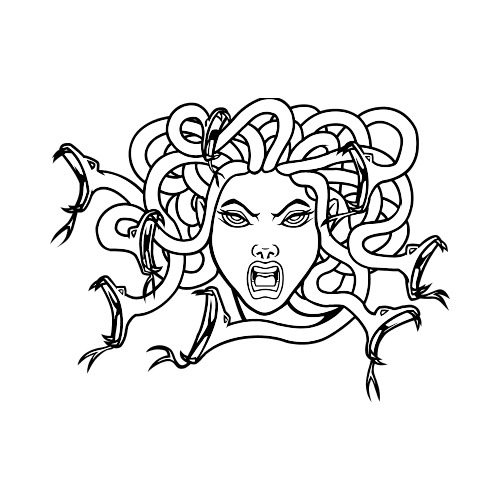 Medusa Line Drawing at PaintingValley.com | Explore collection of ...