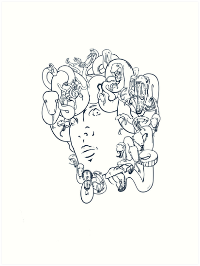 413x549 Medusa The Year Of The Snake - Medusa Line Drawing