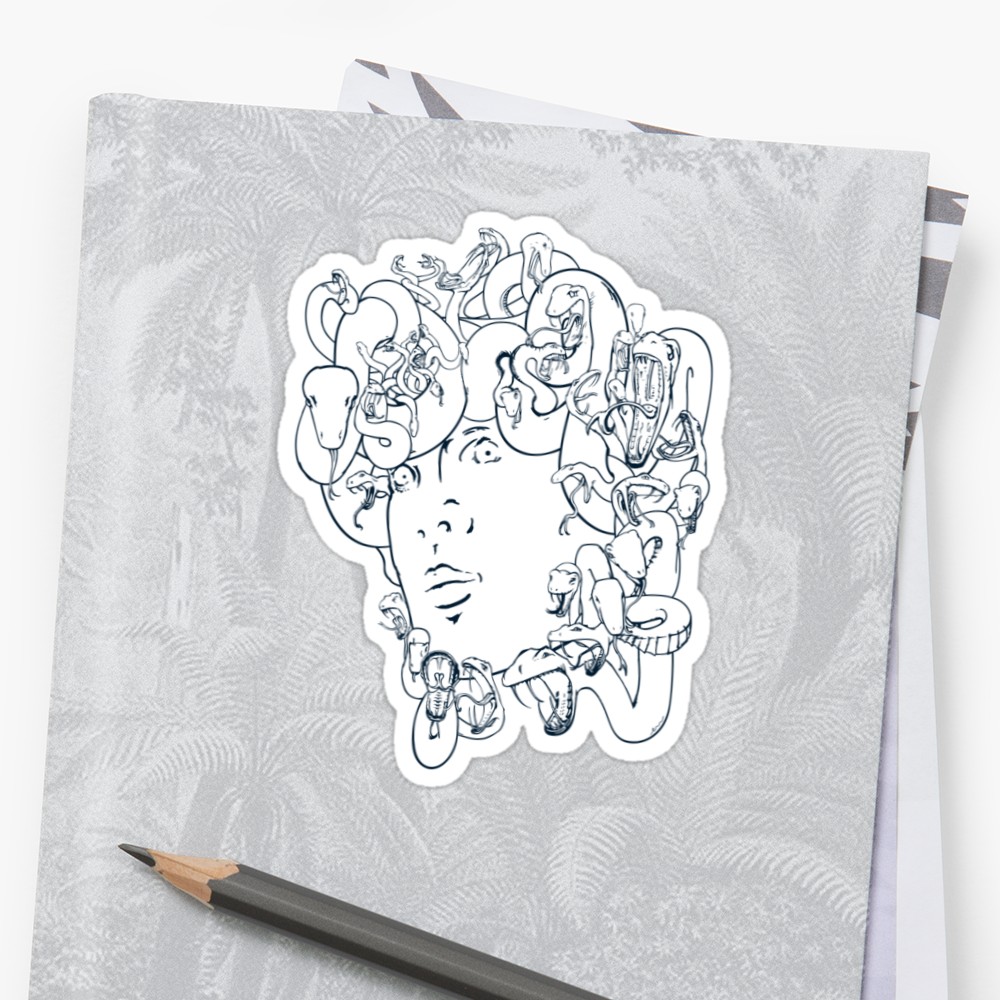 1000x1000 Medusa The Year Of The Snake - Medusa Line Drawing