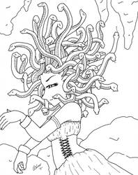 198x250 Medusa Line Art - Medusa Line Drawing