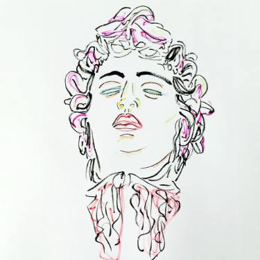 375x375 Study Of Medusa - Medusa Line Drawing