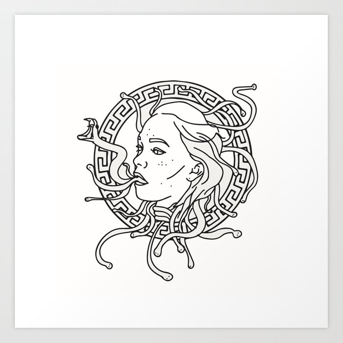 Medusa Line Drawing at PaintingValley.com | Explore collection of ...