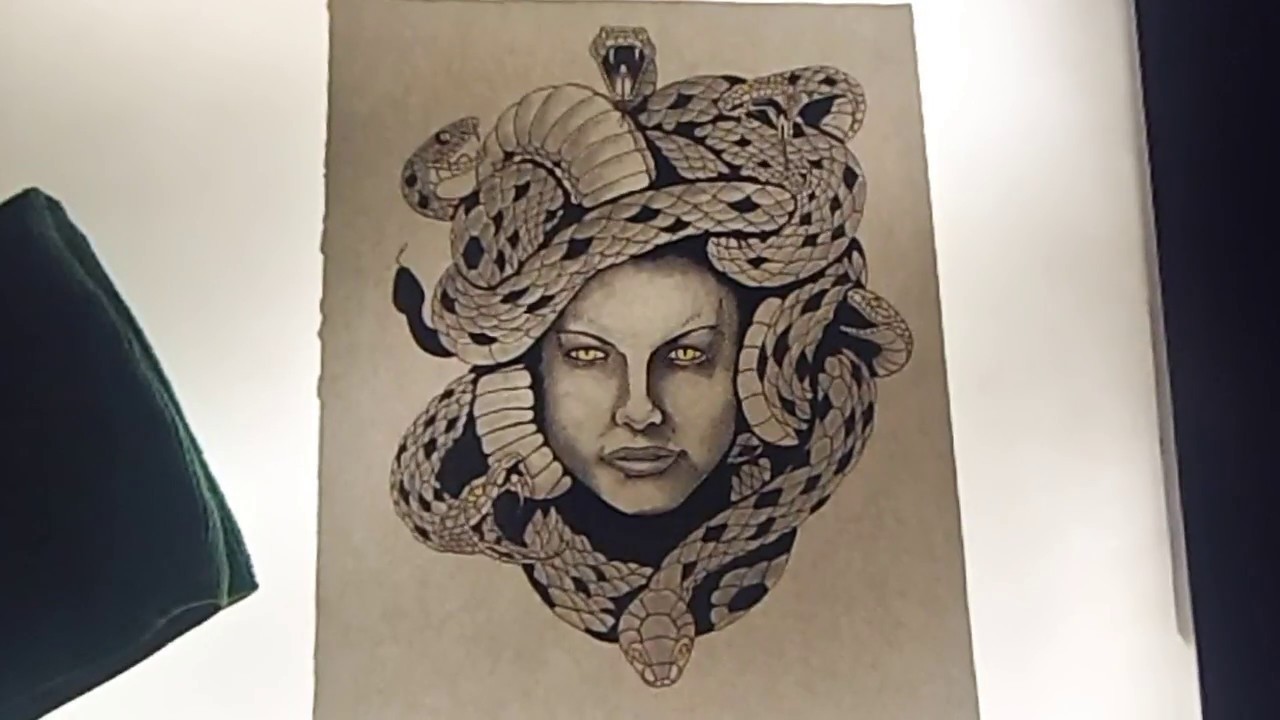 1280x720 Medusa Tattoo Design - Medusa Tattoo Drawing