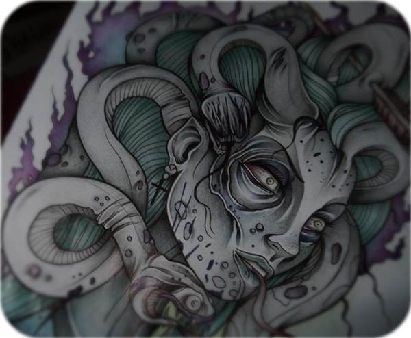 600x494 extraordinary medusa tattoo designs - Medusa Tattoo Drawing