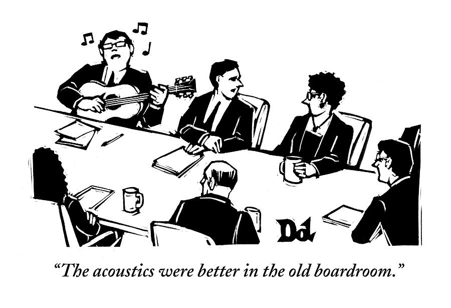 900x614 members at a board meeting sit one man drawing - Meeting Drawing