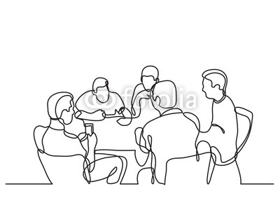 400x283 Continuous Line Drawing Of Team Meeting Buy Photos Ap Images - Meeting Drawing
