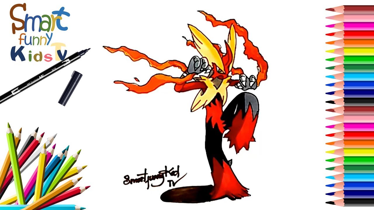 1280x720 how to draw mega blaziken pokemon fast speed painting sfk - Mega Blaziken Drawing