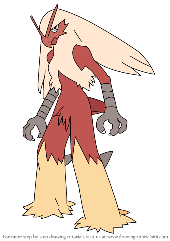 565x800 Learn How To Draw Blaziken From Pokemon - Mega Blaziken Drawing