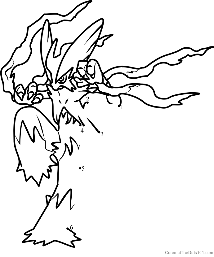 690x830 pokemon mega blaziken dot to dot printable worksheet - Mega Blaziken Drawing
