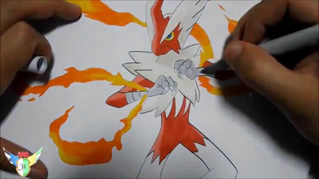 1280x720 copic speed draw mega blaziken - Mega Blaziken Drawing