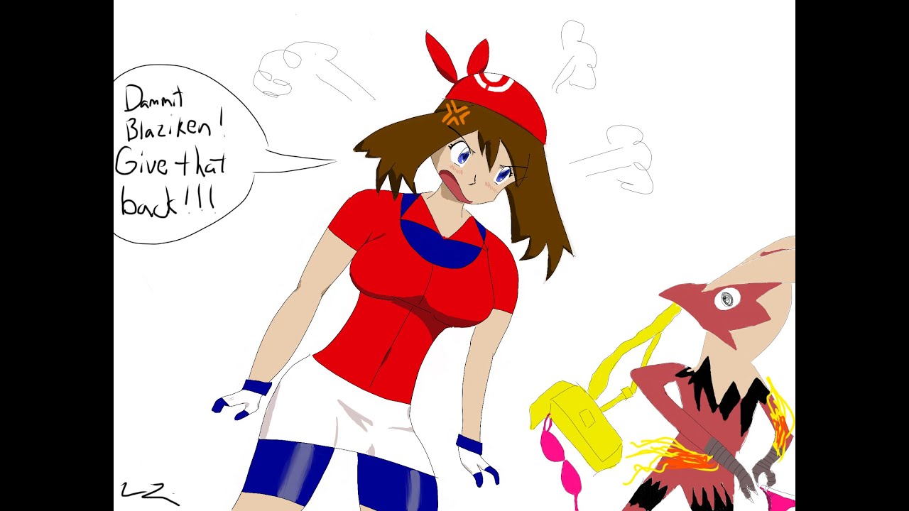 1280x720 drawing may and mega blaziken - Mega Blaziken Drawing
