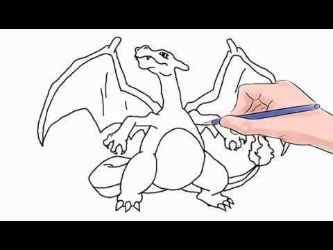 480x360 How To Draw The Pokemon Charizard Easy Step - Mega Charizard Drawing