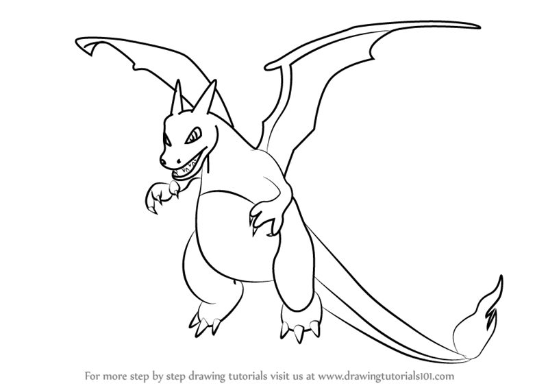 800x566 Learn How To Draw Charizard From Pokemon Go - Mega Charizard Drawing