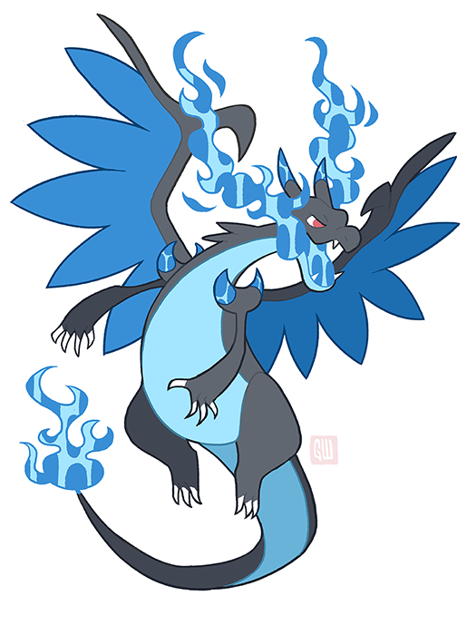 515x700 Mega Charizard X Part Of A Recent Commission To Draw Mega - Mega Charizard Drawing
