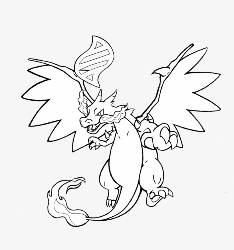 820x877 Png Library Download Cathedral Drawing Mega - Mega Charizard Drawing
