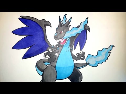 480x360 How To Draw Mega Charizard X Step - Mega Charizard Drawing