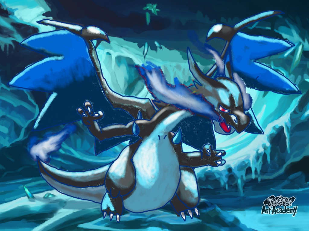 1024x768 My Mega Charizard X Drawing From Pokemon Art Academy! - Mega Charizard X Drawing