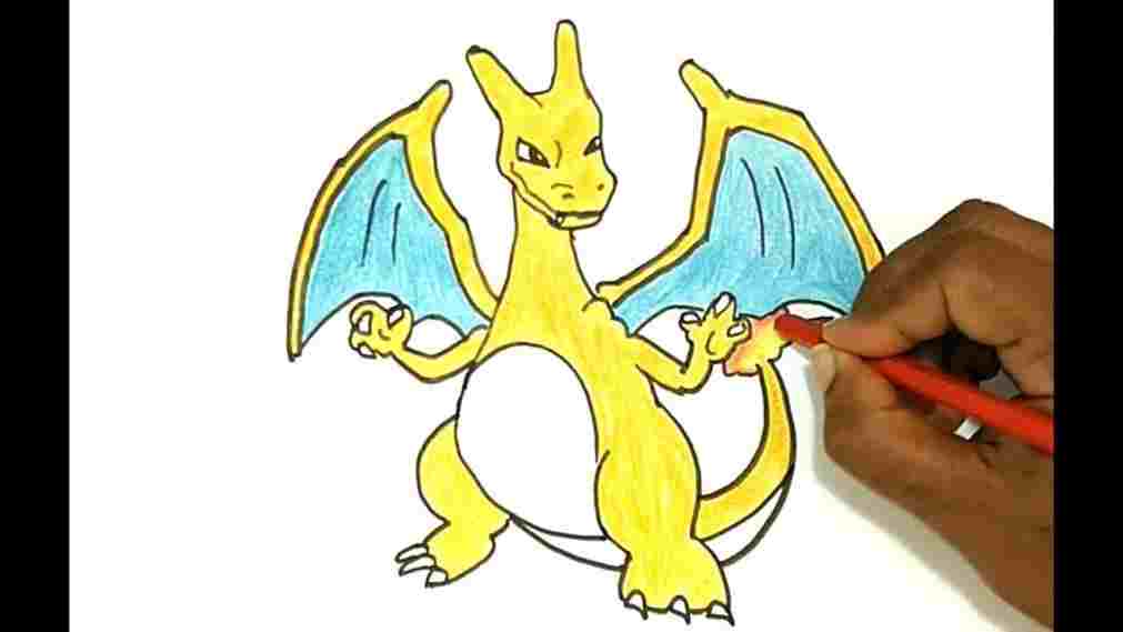 1011x569 How Pokemon Charizard Drawing To Draw Mega Charizard X Step - Mega Charizard X Drawing