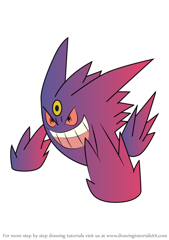 565x800 Learn How To Draw Mega Gengar From Pokemon - Mega Drawing