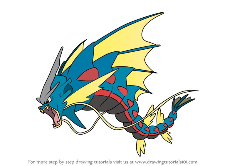 800x565 Learn How To Draw Mega Gyarados From Pokemon - Mega Drawing