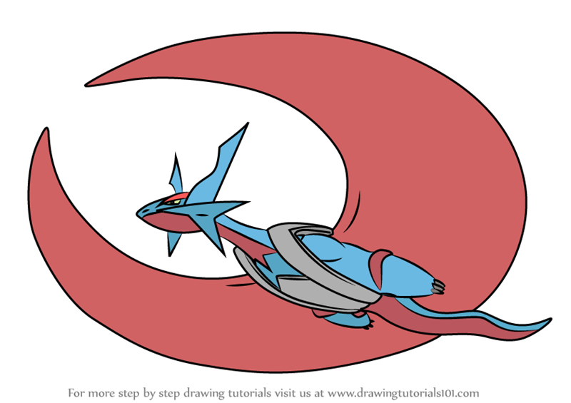 800x565 Learn How To Draw Mega Salamence From Pokemon - Mega Drawing