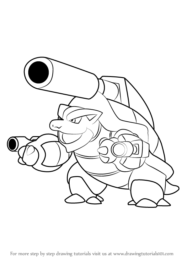 596x843 how to draw mega blastoise from pokemon - Mega Drawing