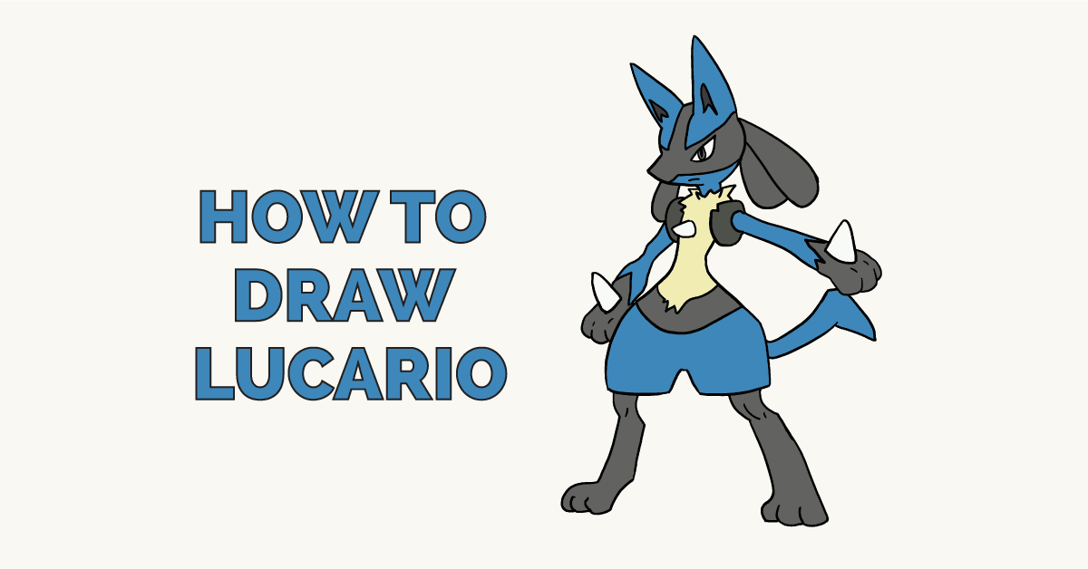 1200x628 How To Draw Lucario - Mega Lucario Drawing