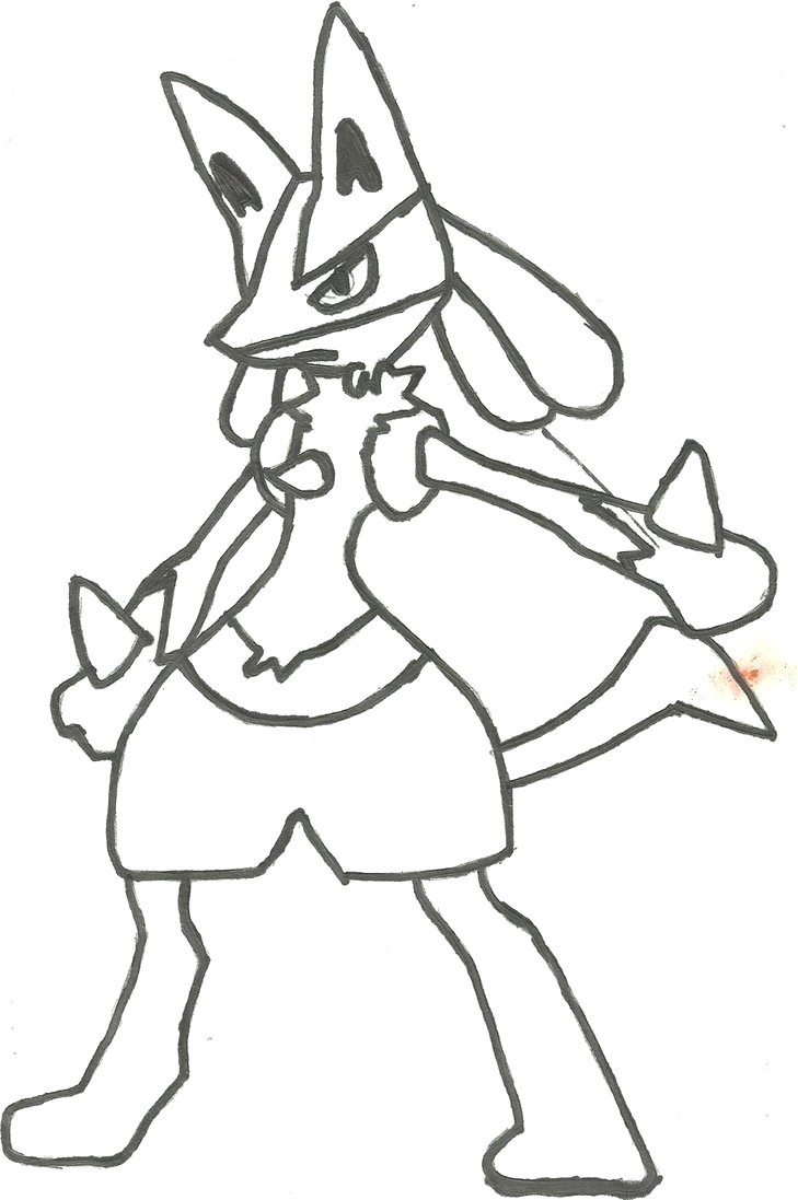 729x1097 How To Draw Lucario Step - Mega Lucario Drawing
