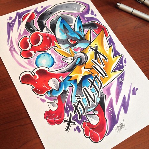 500x500 Mega Lucario - Mega Lucario Drawing