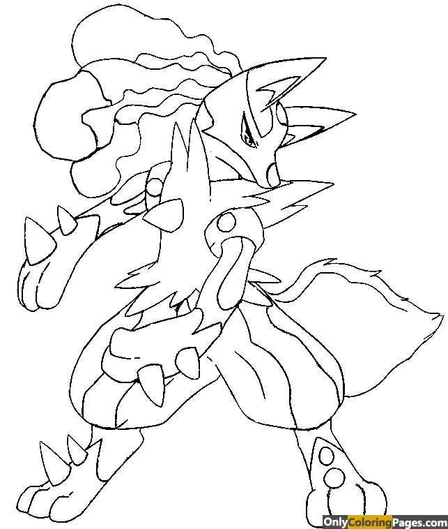 643x758 Pokemon Coloring Pages Mega Lucario Only Coloring Pages - Mega Lucario Drawing