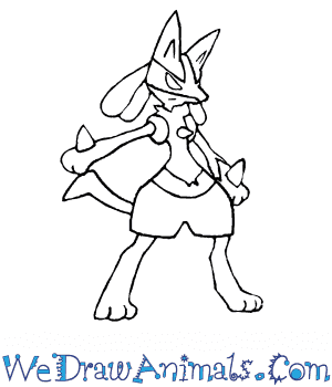 300x350 How To Draw Lucario Pokemon - Mega Lucario Drawing