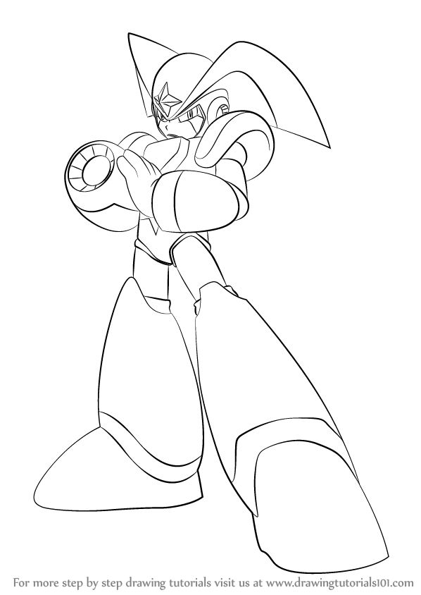 598x844 learn how to draw bass from mega man - Mega Man Drawing