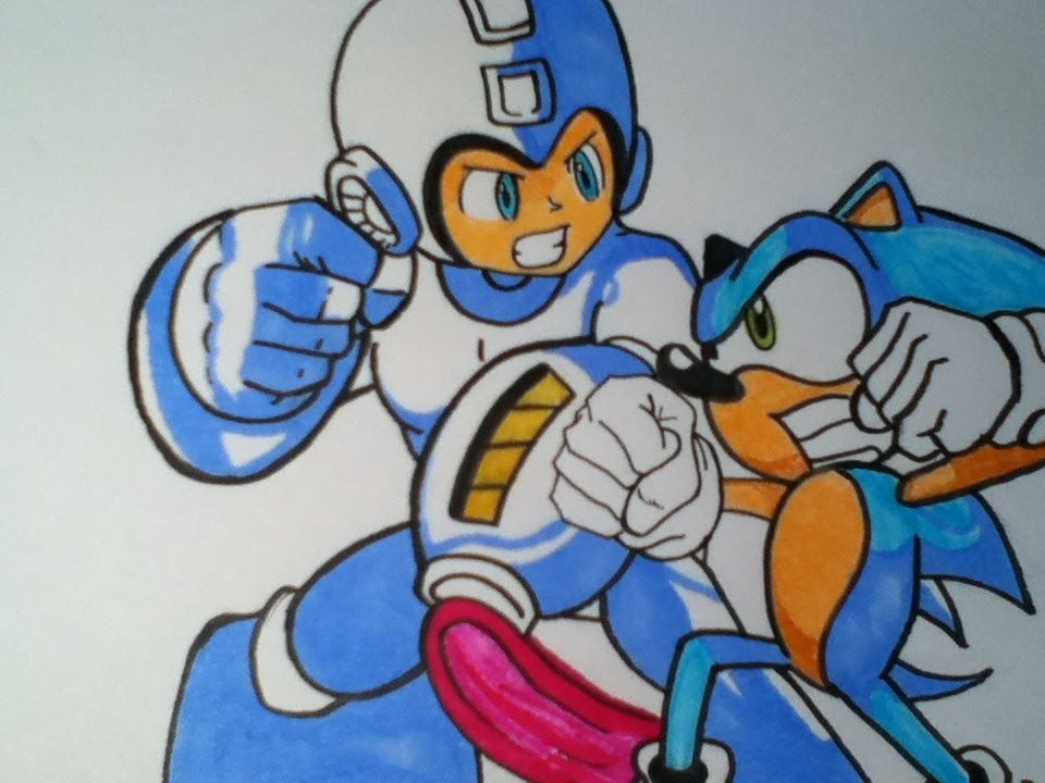 960x720 Drawing Megaman Vs Sonic The Hedgehog - Mega Man Drawing