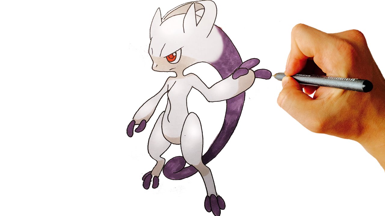 1280x720 How To Draw Mega Mewtwo Y From Pokemon X Y Gen Easy Step - Mega Mewtwo Drawing