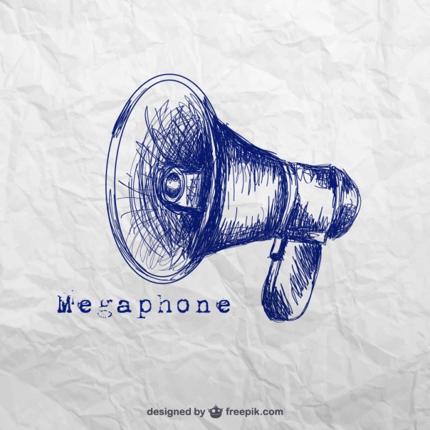 626x626 Hand Drawn Megaphone Vector Free Download - Megaphone Drawing